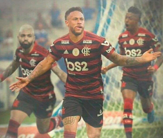 Montagens de Neymar com a camisa do Flamengo fazem sucesso entre os torcedores do clube.