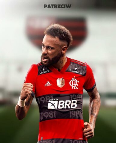 Montagens de Neymar com a camisa do Flamengo fazem sucesso entre os torcedores do clube.