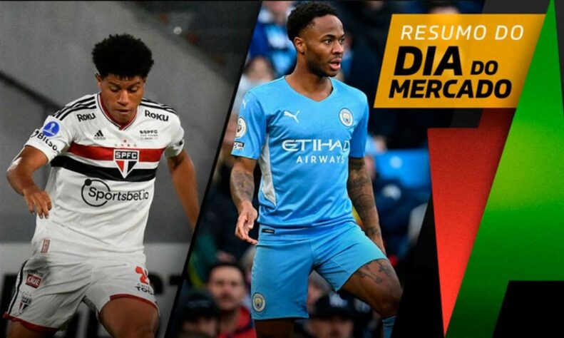 Chelsea acerta a contratação de Sterling junto ao Manchester City. Meia são paulino recebe sondagens de equipes da Inglaterra para a próxima temporada. Tudo isso e muito mais no Dia do Mercado de quarta-feira.