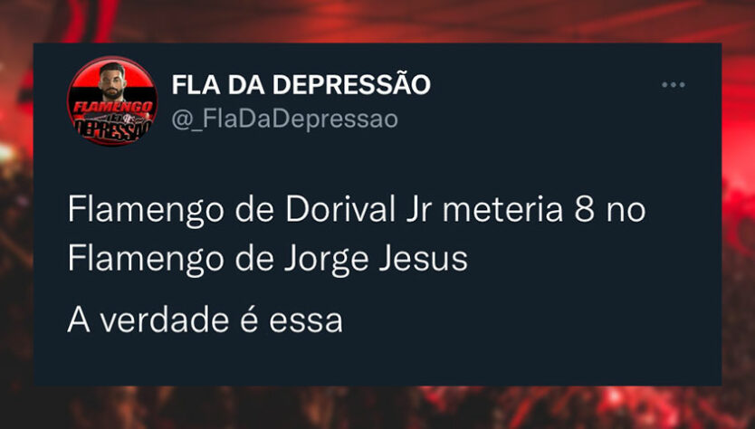 Torcedores enaltecem Dorival Júnior e jogadores rubro-negros nas redes sociais.