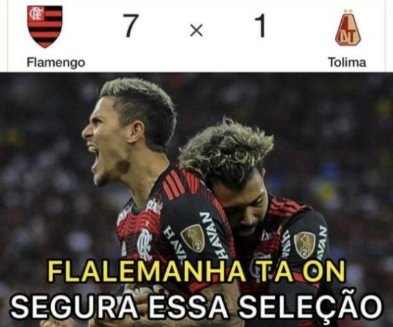 Libertadores: os melhores memes da goleada por 7 a 1 do Flamengo diante do Tolima.