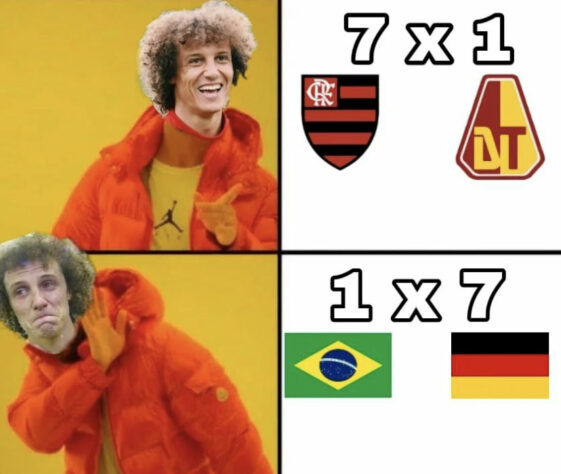 Triunfo por 7 a 1 confirmou vaga da equipe de Dorival Júnior nas quartas de final da Libertadores. Pedro, autor de quatro gols na partida, ganhou diversos memes dos torcedores, assim como Rodinei e David Luiz. Confira! (Por Humor Esportivo)