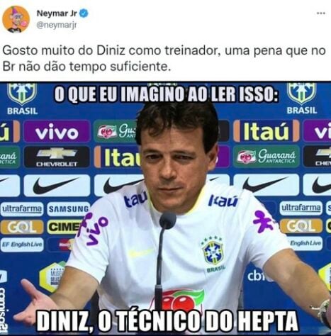 Até Neymar usou suas redes sociais para elogiar Fernando Diniz.