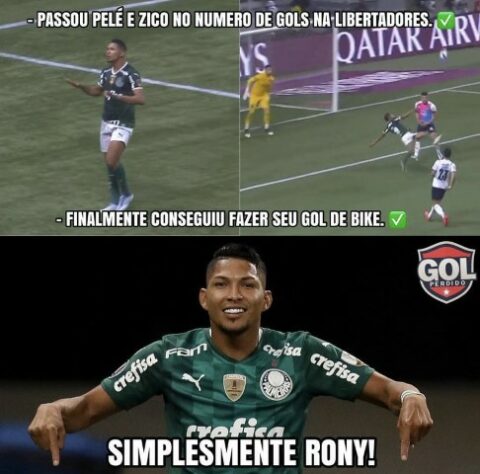 Libertadores: os memes de Palmeiras 5 x 0 Cerro Porteño, com direito a gol de bicicleta de Rony.