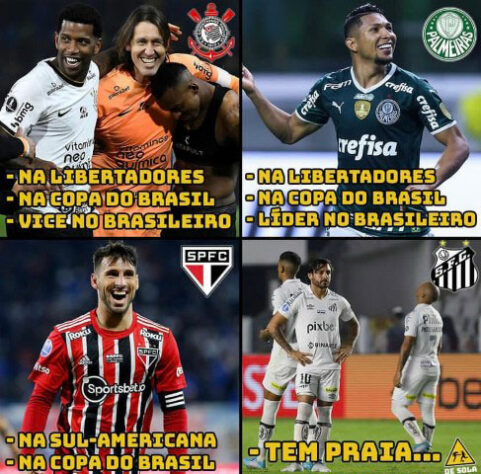 Corinthians elimina o Santos da Copa do Brasil e faz a alegria dos torcedores na web.