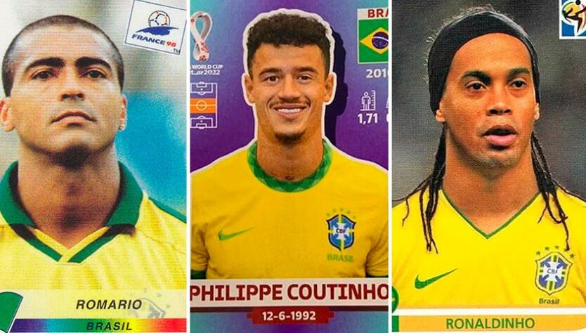 Com a confirmação dos 26 jogadores convocados por Tite, Philippe Coutinho é mais um nome a figurar no álbum oficial da Copa do Mundo, mas não estar presente no Mundial defendendo a Amarelinha. Curiosamente, apenas em 1990 a Panini acertou todos os jogadores brasileiros. Veja, a seguir, a lista com 31 "nomes errados" nas páginas do Brasil!