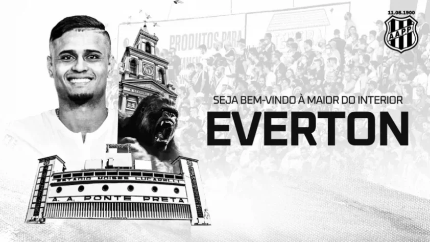 FECHADO - Everton é o mais novo reforço da Ponte Preta. O atleta atuava pelo Cuiabá e irá ajudar o time de Campinas na campanha da Série B.