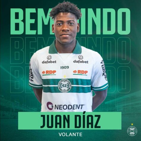FECHADO - Ontem (10), o Coritiba anunciou o volante colombiano Juan Díaz. Agora, o jogador de 21 anos tem vínculo até o final de 2023, com opção de renovação até 2024.