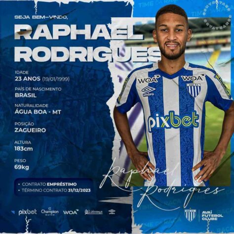 FECHADO - O zagueiro Raphael Rodrigues chega por empréstimo, com opção de compra, no Avaí. O jovem defensor de 23 anos pertence ao Confiança.