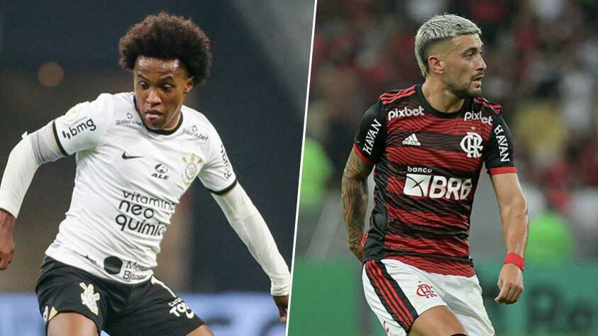 Meia: Willian (Corinthians) x Arrascaeta (Flamengo)