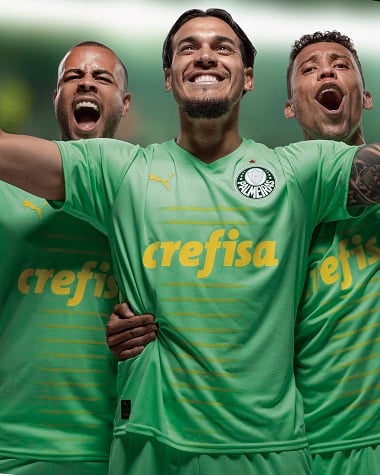 Terceira camisa do Palmeiras / Fornecedora de material esportivo: Puma
