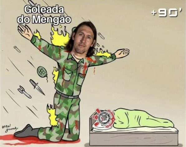 Web faz memes com vitória do Flamengo e eliminação do Corinthians da Libertadores.