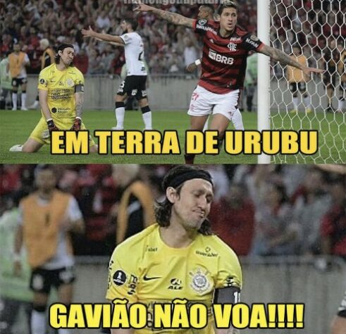 Web faz memes com vitória do Flamengo e eliminação do Corinthians da Libertadores.