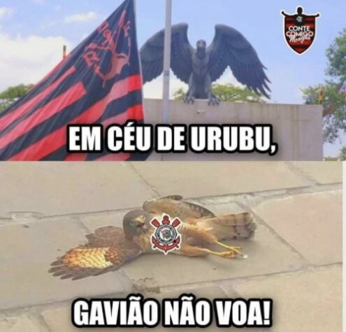 Web faz memes com vitória do Flamengo e eliminação do Corinthians da Libertadores.