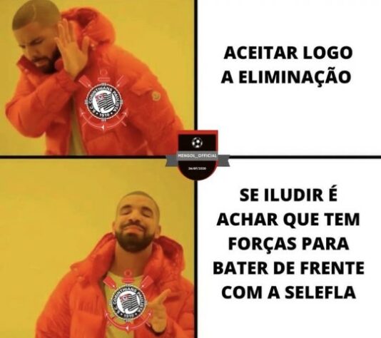 Web faz memes com vitória do Flamengo e eliminação do Corinthians da Libertadores.