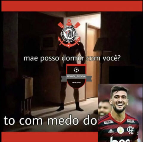 Web faz memes com vitória do Flamengo e eliminação do Corinthians da Libertadores.