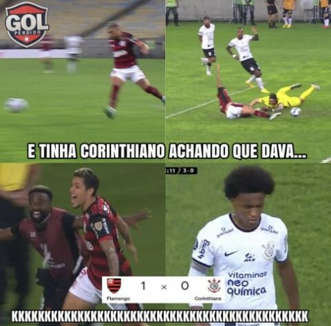 Web faz memes com vitória do Flamengo e eliminação do Corinthians da Libertadores.