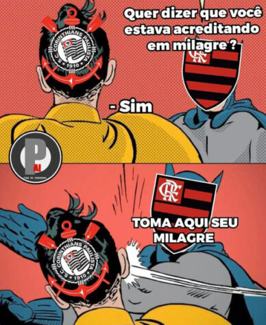 Web faz memes com vitória do Flamengo e eliminação do Corinthians da Libertadores.