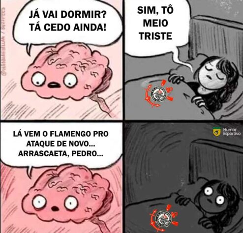 Web faz memes com vitória do Flamengo e eliminação do Corinthians da Libertadores.