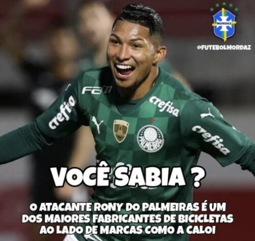 Golaço de bicicleta de Rony no empate entre Palmeiras e Fluminense rendeu memes na web.