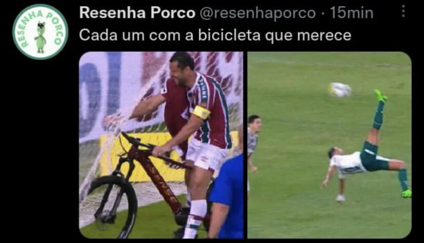 Golaço de bicicleta de Rony no empate entre Palmeiras e Fluminense rendeu memes na web.