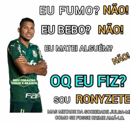 Golaço de bicicleta de Rony no empate entre Palmeiras e Fluminense rendeu memes na web.