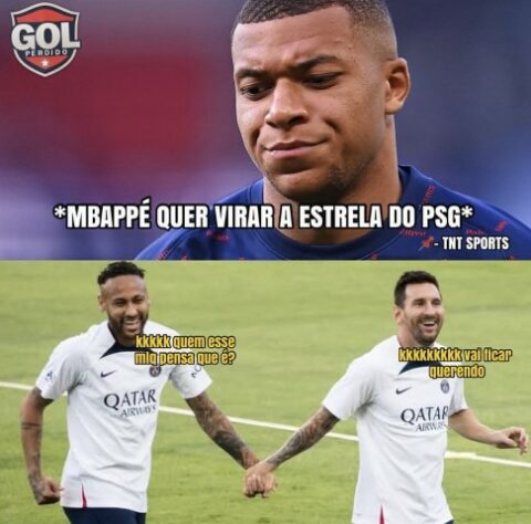 Mbappé e Neymar protagonizam memes após clima indigesto no vestiário do PSG.