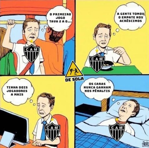 Web faz memes com a eliminação do Atlético-MG da Libertadores.