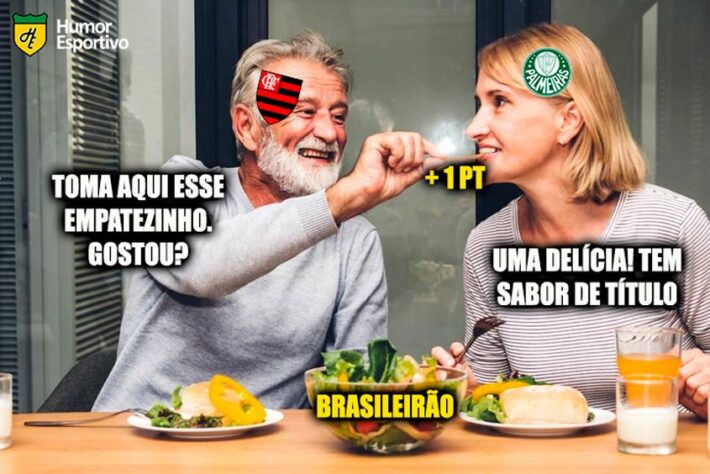 Equipe carioca saiu na frente com gol de Victor Hugo, mas cedeu o empate para o Verdão no Allianz Parque. Após o jogo, torcedores dos dois times fizeram memes com provocações e compartilharam nas redes sociais. Confira alguns na galeria! (Por Humor Esportivo)