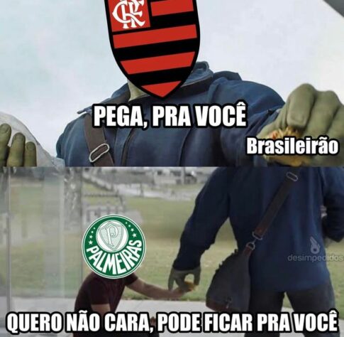 Após empate por 1 a 1 pelo Brasileirão, torcedores de Palmeiras e Flamengo compartilharam provocações nas redes sociais.