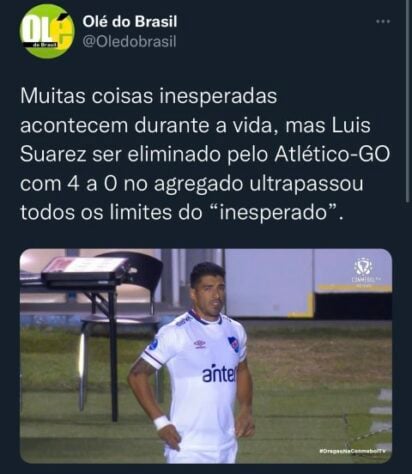 Nacional-URU é eliminado da Copa Sul-Americana e web não perdoa Luis Suárez