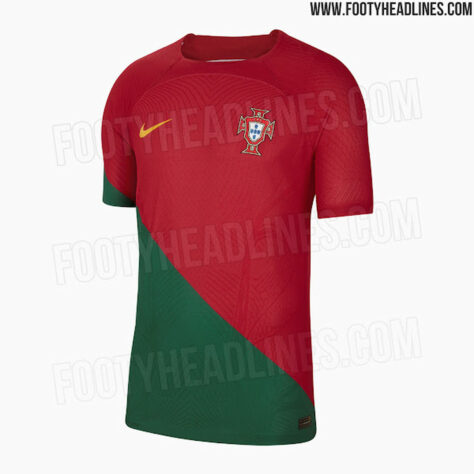 6º lugar - PORTUGAL (produzido pela Nike) - Nota 5/ O veículo elogia a inovação na camisa de Portugal, entretanto, afirma que não ficou legal. Mas uma nota 5 pela ousadia.