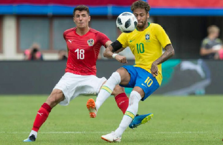 2018 - Brasil 3 x 0 Áustria - Responsáveis pelos gols brasileiros: Gabriel Jesus, Neymar e Philippe Coutinho 
