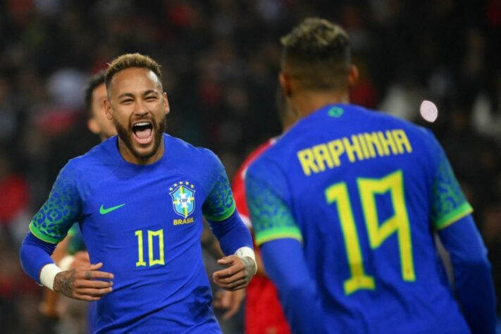 2022 - Brasil 5 x 1 Tunísia - Responsáveis pelos gols: Neymar, Richarlison, Pedro e Rapinha (2)