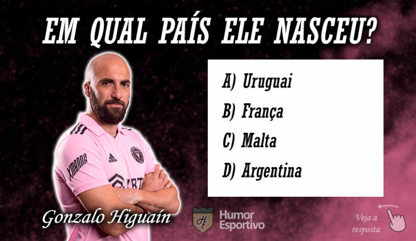 Quiz - Em qual país nasceu Gonzalo Higuaín?