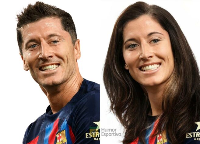 Versão feminina dos jogadores de futebol: Robert Lewandowski.