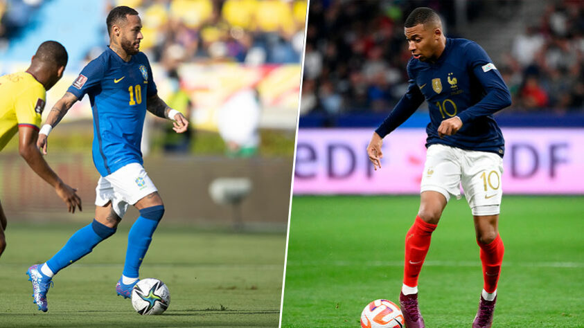 Neymar (Brasil - PSG) x Kylian Mbappé (França - PSG)