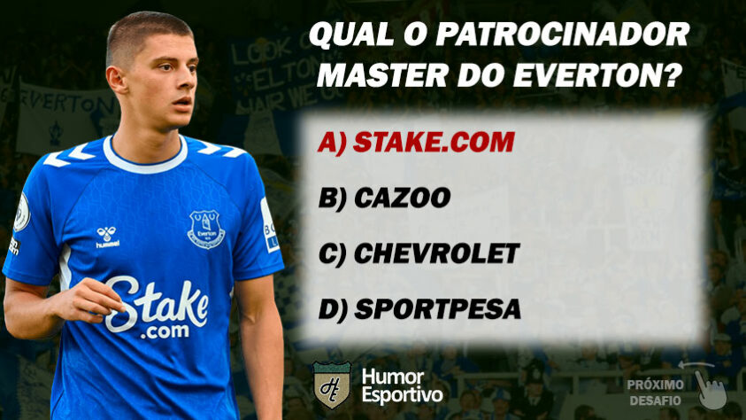 A Stake.com é a nova patrocinadora master do Everton no maior acordo da história do clube inglês. O site de apostas substituiu a Cazoo, concessionária de carros que ocupava o espaço principal da camisa até a última temporada.