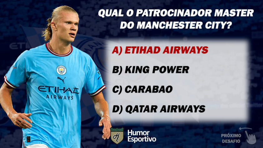 A parceria do Manchester City com a empresa Etihad é antiga e bem consolidada. A companhia aérea dá, inclusive, nome ao estádio do clube inglês, o Etihad Stadium.