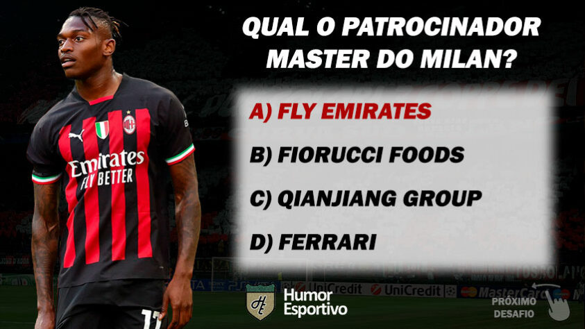 A Fly Emirates ocupa o espaço principal da camisa do Milan desde 2007.