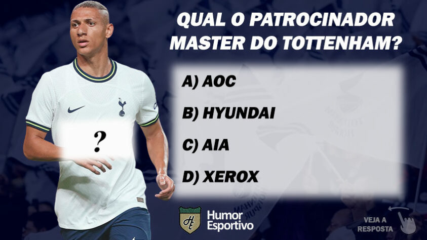 Qual o patrocinador master do Tottenham?