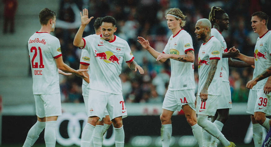 45º lugar (empate entre dois times): RB Salzburg (AUT): 218 milhões de euros (R$ 1,21 bilhão) – 38 jogadores no elenco.