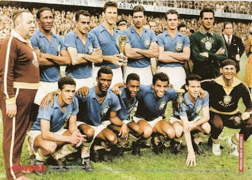 1958: campeão - Final: Brasil 5 x 2 Suécia