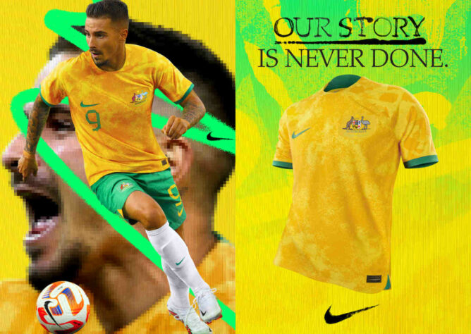 Austrália (grupo D): camisa 1 / fornecedora: Nike