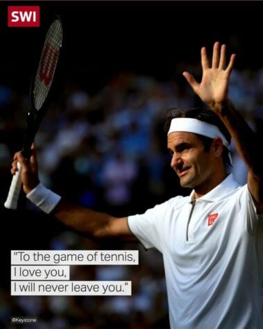 O jornal suíço "SWI" fez uma citação de um trecho da carta de Roger: "Para o jogo de tênis, eu te amo, eu nunca vou te deixar".