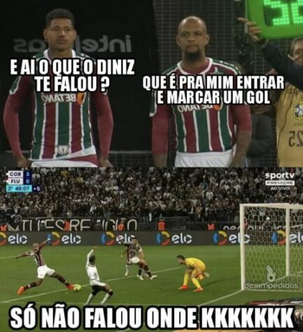 Copa do Brasil: Fluminense é eliminado pelo Corinthians e torcedores fazem memes com Felipe Melo, Diniz e Germán Cano.