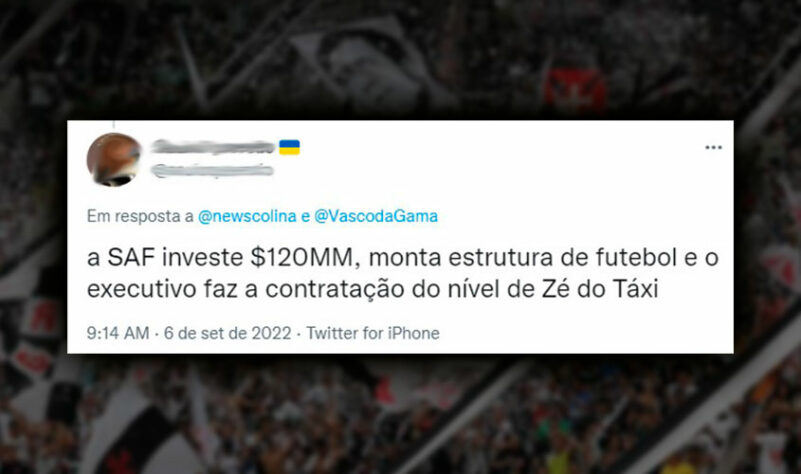 Torcedores foram ao post oficial de anúncio do novo treinador do Vasco e fizeram comentários.