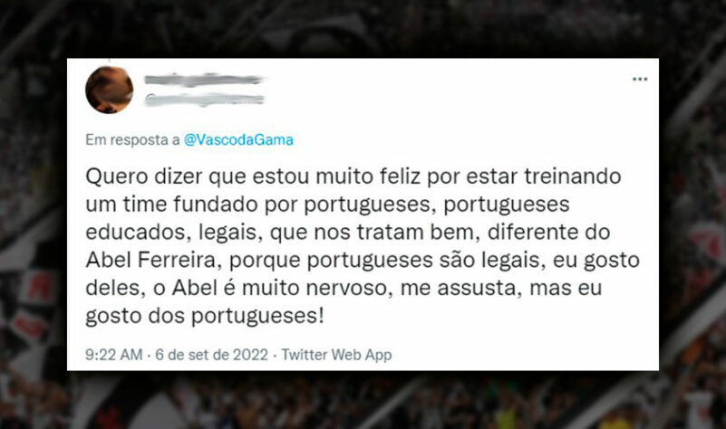 Torcedores foram ao post oficial de anúncio do novo treinador do Vasco e fizeram comentários.