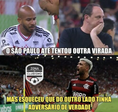 Zoeira liberada! Torcedores fazem memes com provocações ao São Paulo após eliminação para o Flamengo.