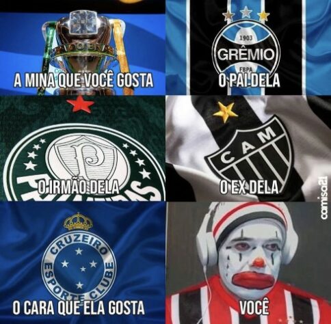 Zoeira liberada! Torcedores fazem memes com provocações ao São Paulo após eliminação para o Flamengo.